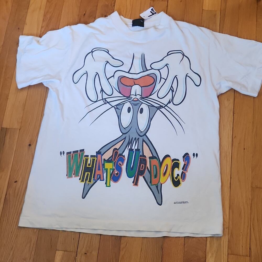 Vintage Bugs Bunny What's Up Doc 1993 White Graphic Tee Men's Vtg Changes Large